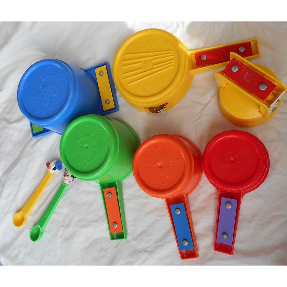 Vintage Disney Mattel Pots Pans Band Musical Instruments Mickey Minnie Goofy Rar